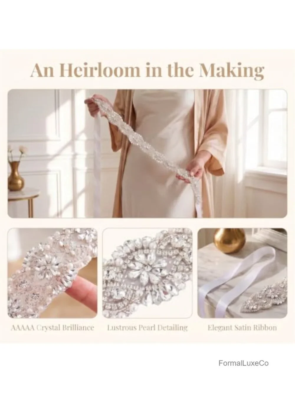 AAAA Crystal Rhinestone Wedding Belt Applique Iron On Sew On